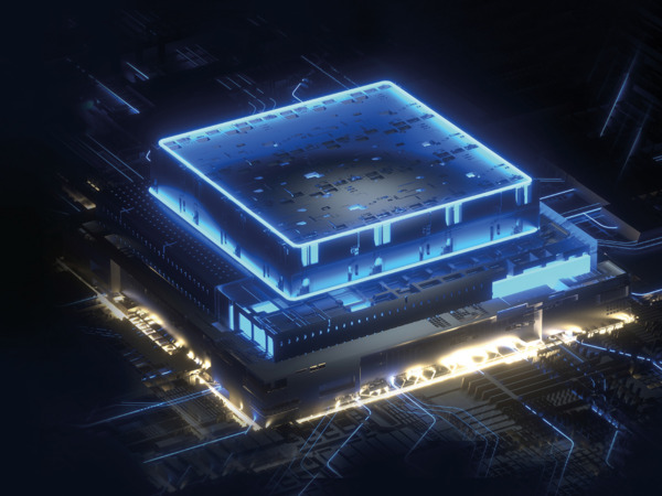 3d rendering of abstract computer chip of artificial inteligence